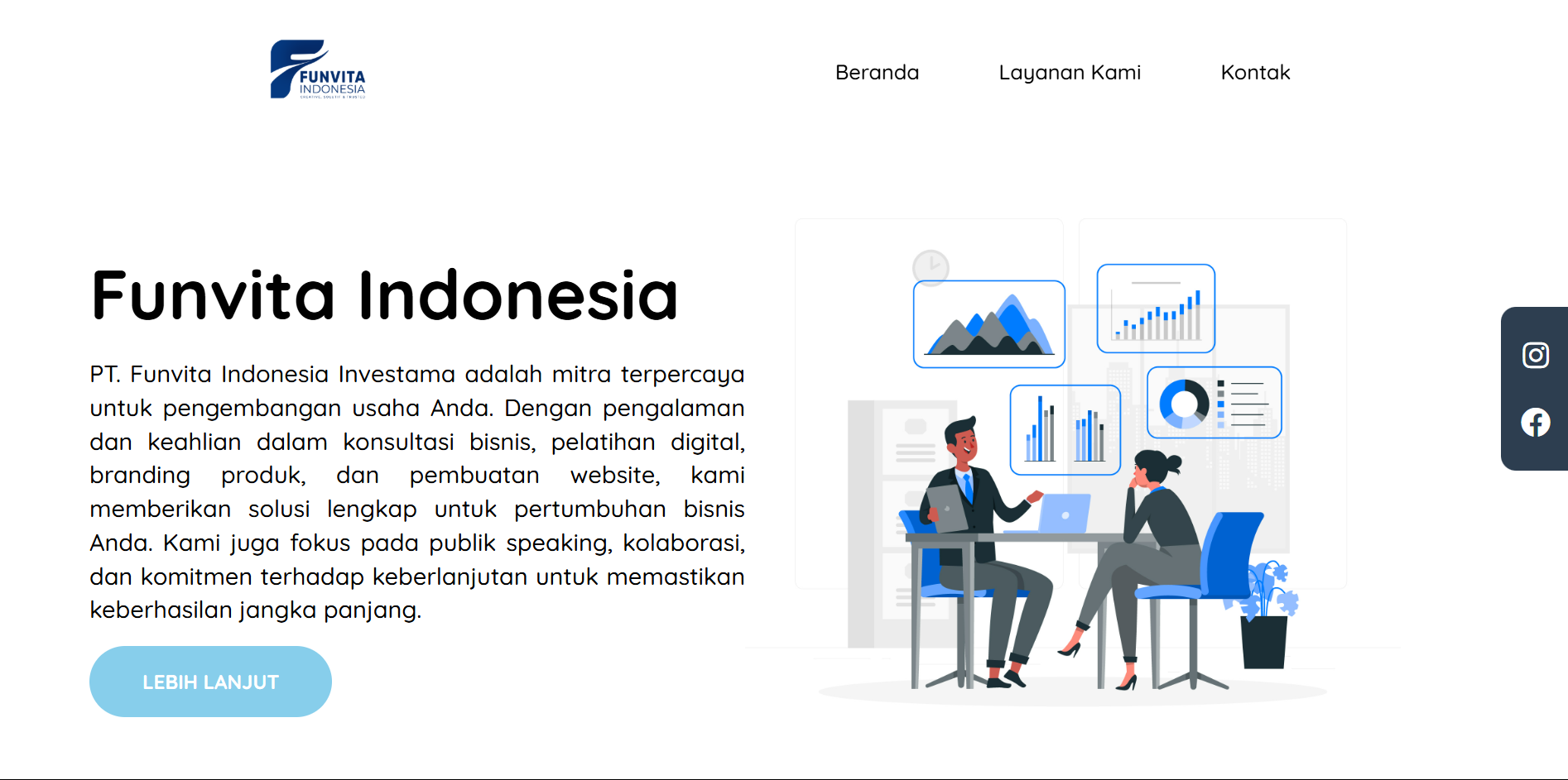 Landing Page for Funvita Indonesia